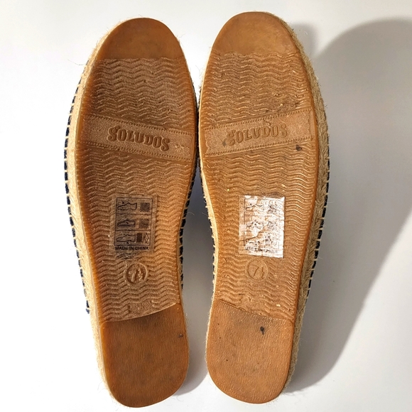 Soludos Blue White Embroidered Espidril Mule Flats Beach Boho Size 7.5 - Picture 9 of 10